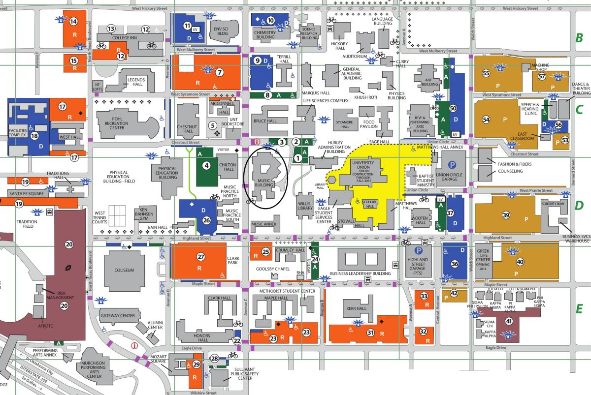دانشگاه شمال تگزاس دالاس نقشه