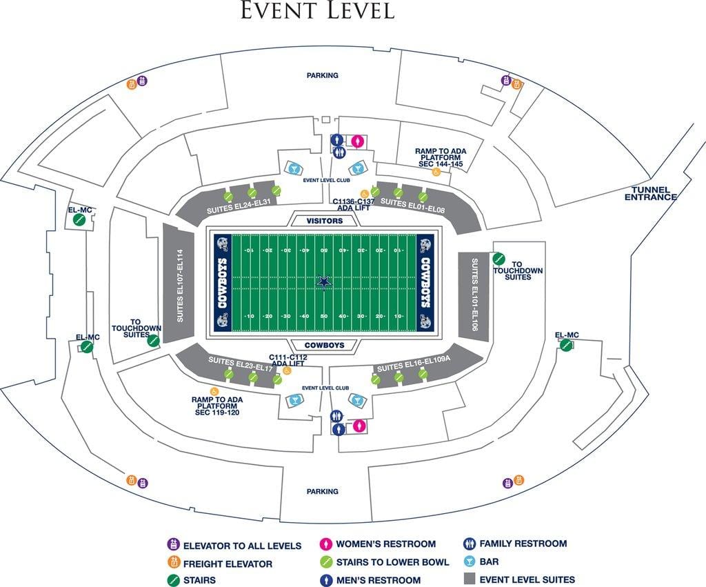 Cowboys stadium پارکینگ نقشه