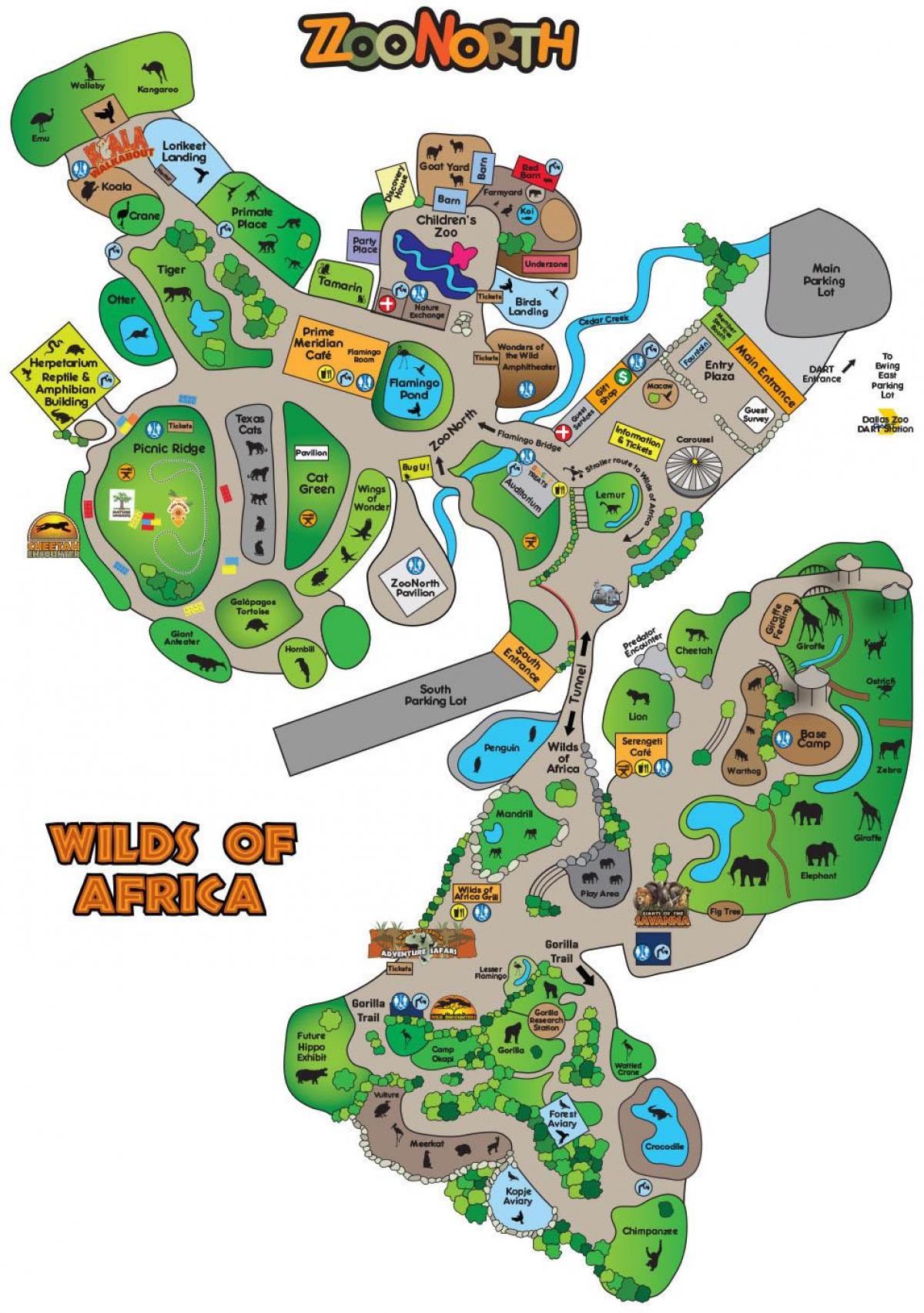 نقشه از باغ وحش دالاس