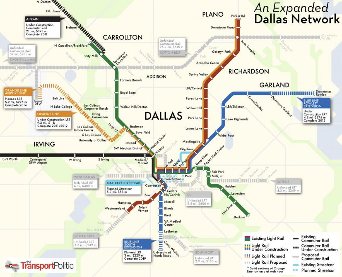 نقشه دالاس مترو