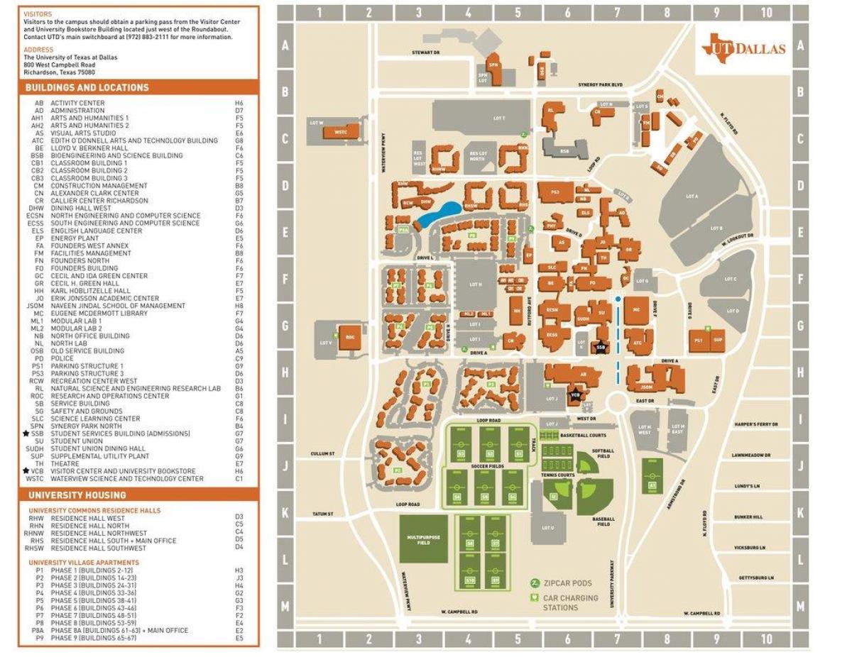 دانشگاه تگزاس دالاس نقشه