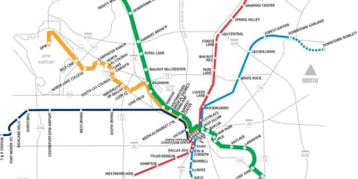 دالاس area rapid transit map