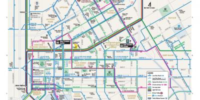 Dallas, نقشه مسیرهای اتوبوس
