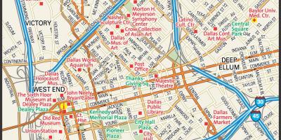 نقشه از مرکز شهر دالاس خیابان