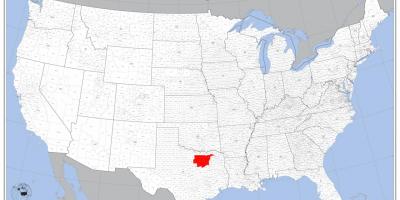 دالاس در نقشه از ایالات متحده آمریکا